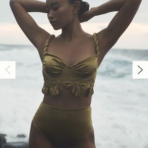 Anthropologie Lime Green Bikini Set